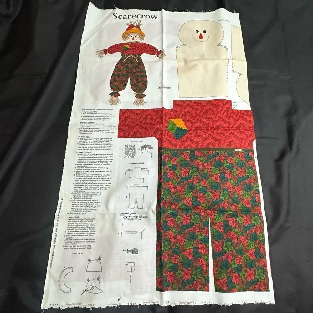 Vintage Thanksgiving Cut and Sew Crafts Turkey, Cornucopia and Scarecrow - Fall